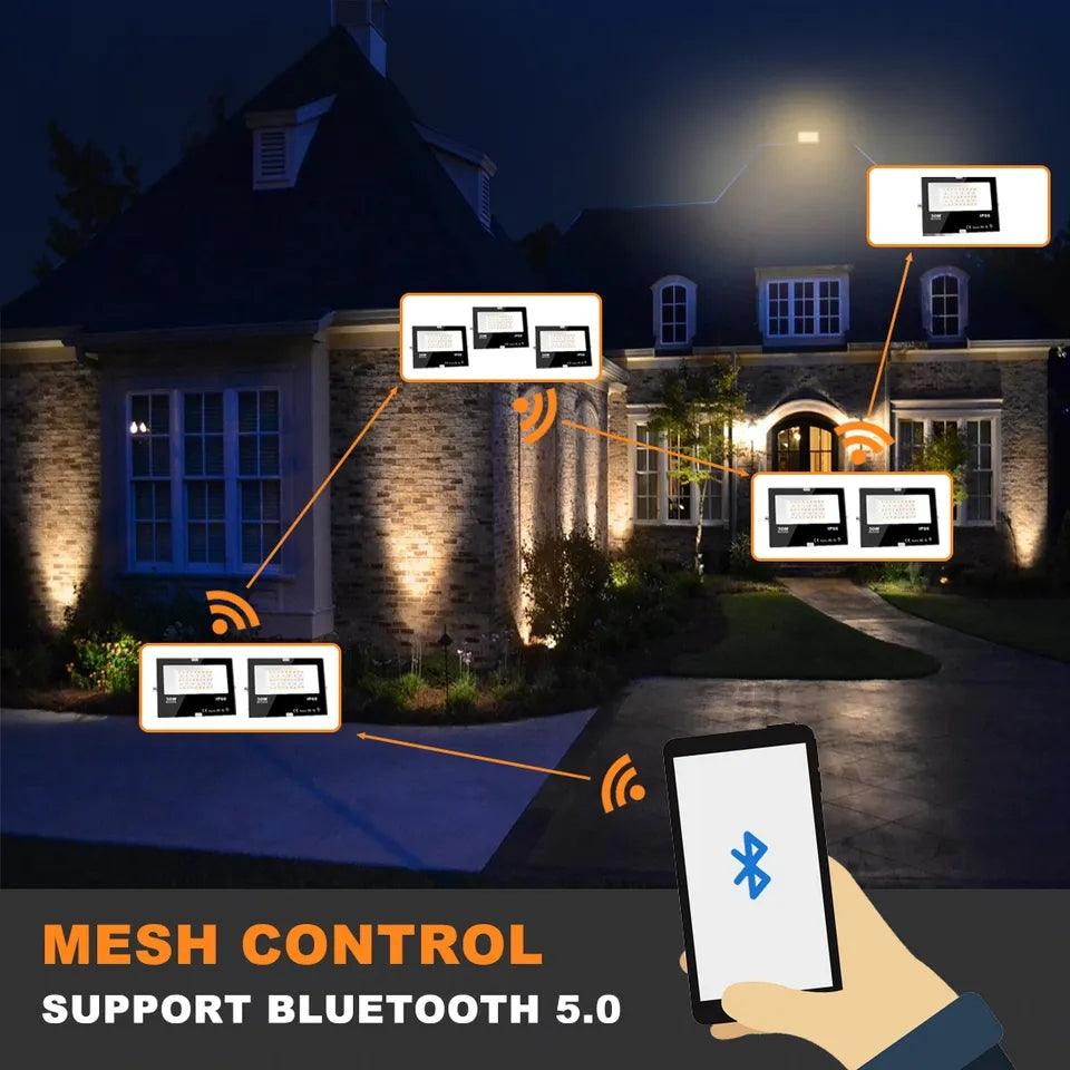 Smart Bluetooth RGB Floodlight – Outdoor LED with Warm White