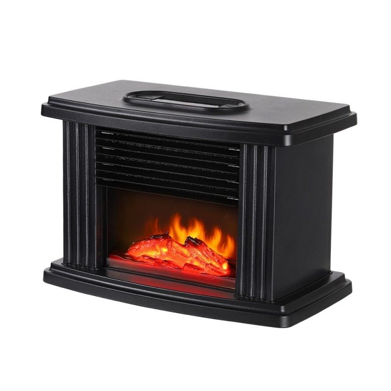 European Style Electric Fireplace Heater – LED Flame & Remote