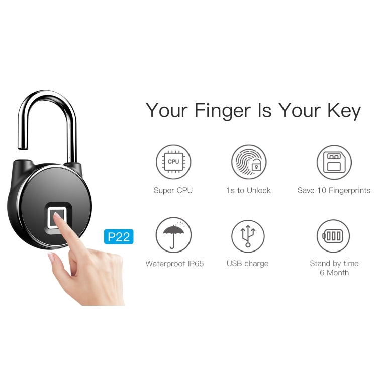 Intelligent Waterproof Anti-theft Fingerprint Security Door Padlock