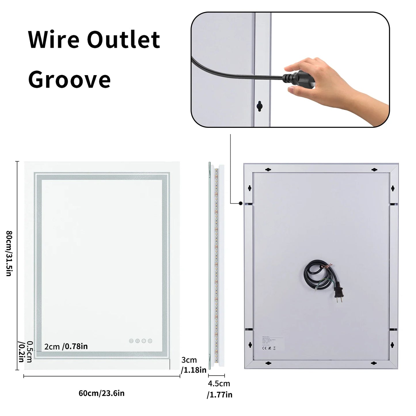 RGB LED Bathroom Mirror – Smart Anti Fog