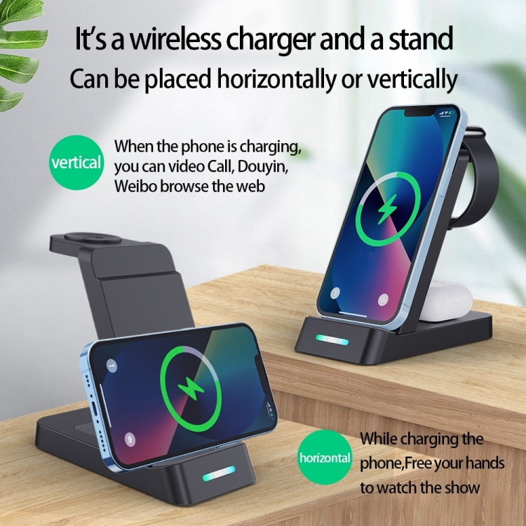 Wireless Charger Charging Stand Compatible for iPhone iWatch Airpods(Black)