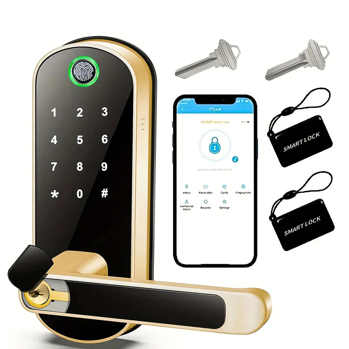 Smart WiFi Fingerprint Door Lock with App Control & Touchscreen Keyless Entry