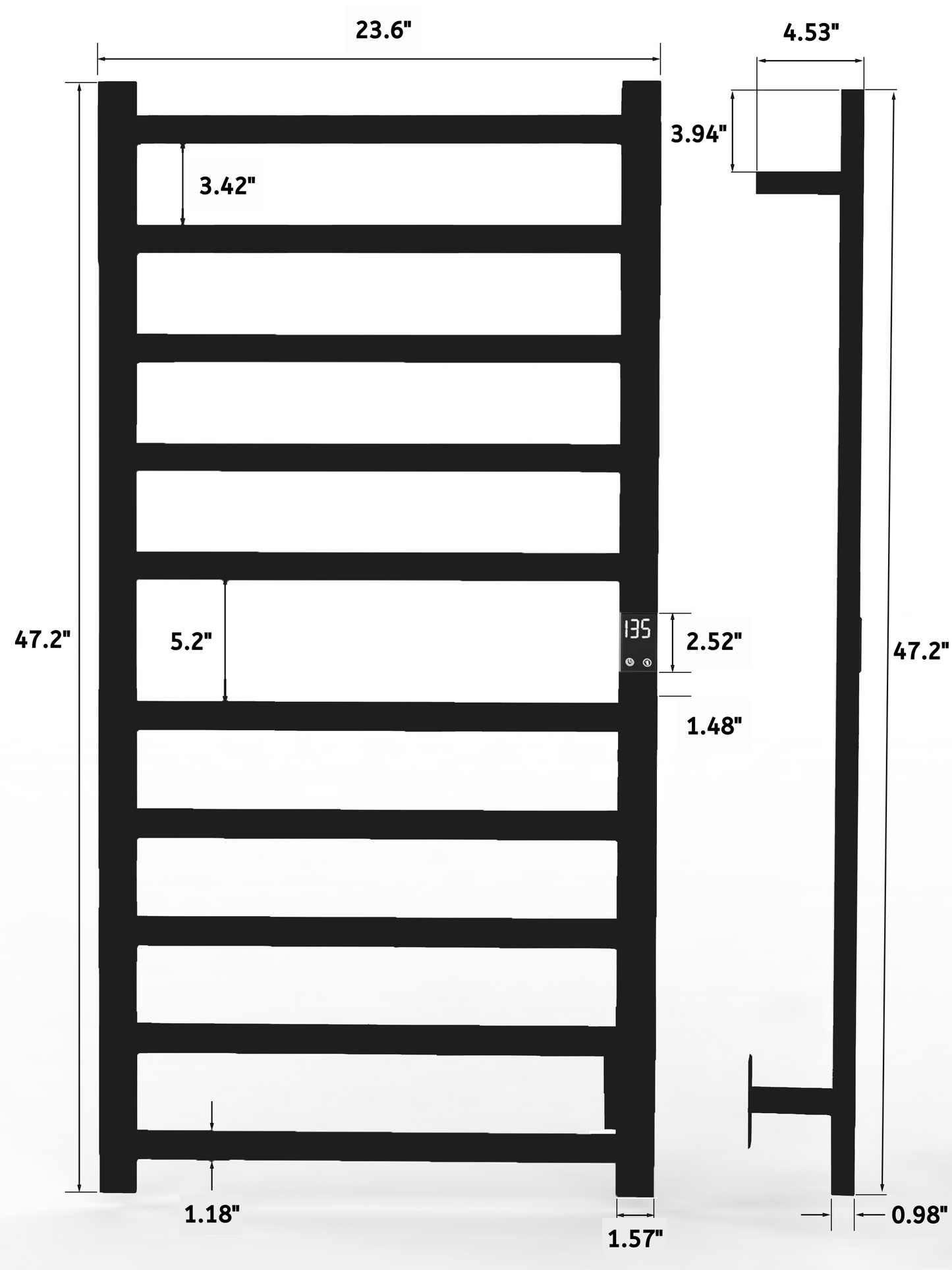 Smart Electric Towel Warmer – WiFi 10-Bar | Alexa & Google Compatible | Ultra-Slim Blade Design
