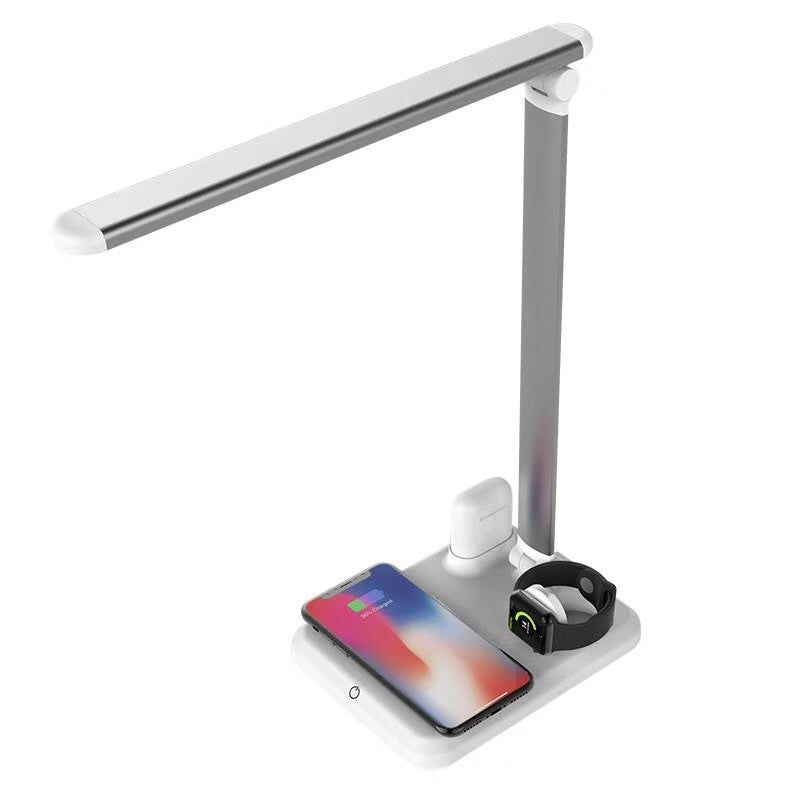 4-in-1 LED Desk Lamp – Wireless Charger & Adjustable Light