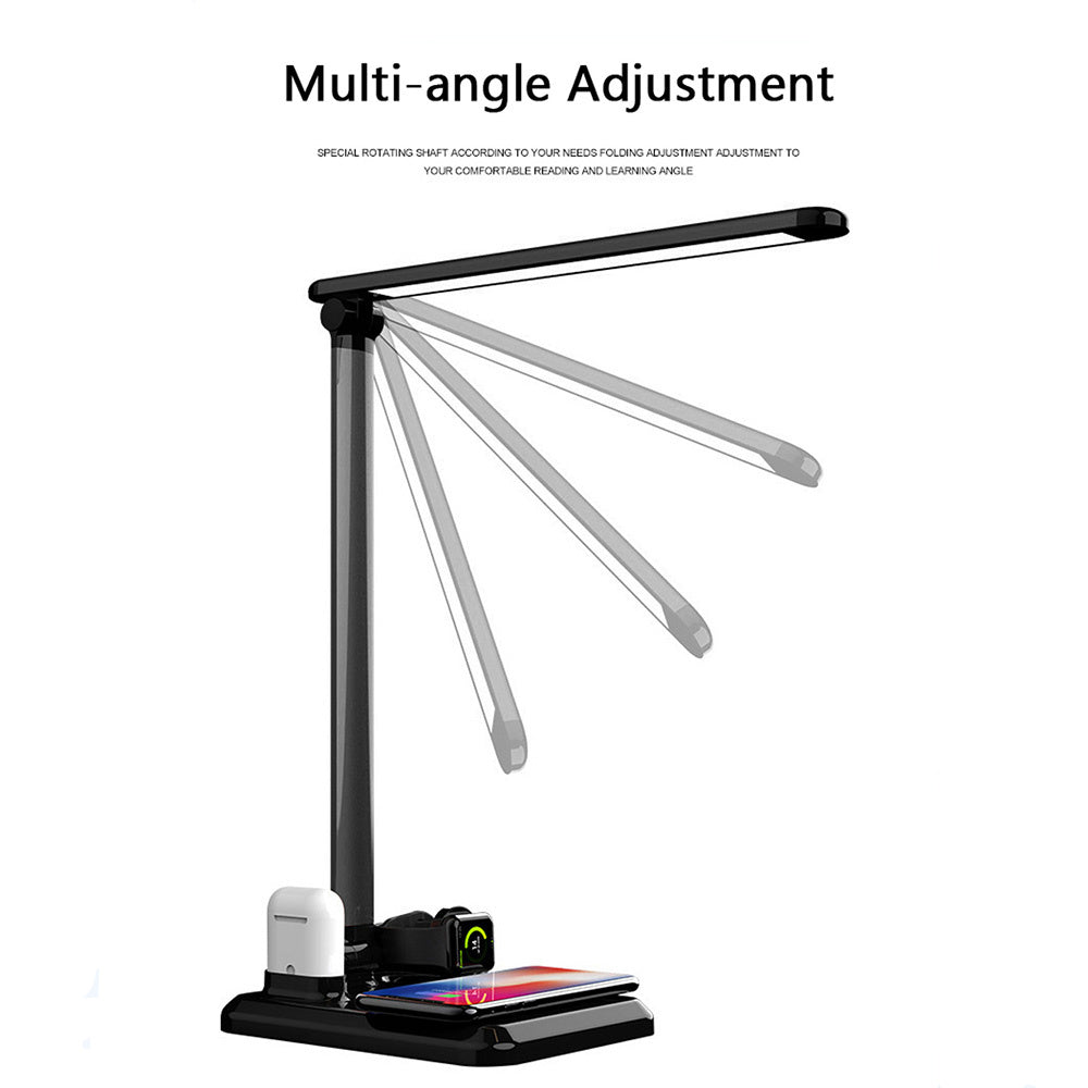 4-in-1 LED Desk Lamp – Wireless Charger & Adjustable Light