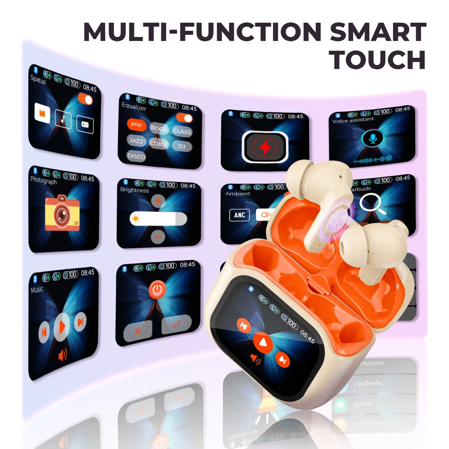 Touch Screen Translator Earbuds Wireless Bluetooth Headphones 144 Languages Translation have Noise Cancelling Business Headset (Copy)