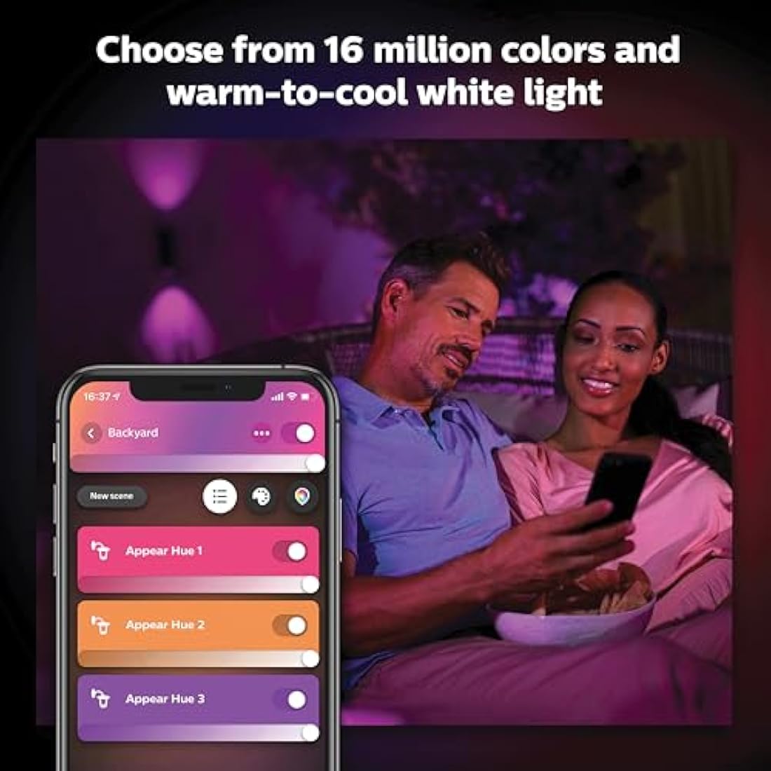 Philips Hue Colour Smart LED Outdoor Wall Light, Patios and Gardens, Ambient Lighting Compatible with Alexa, Google Assistant and Apple Homekit