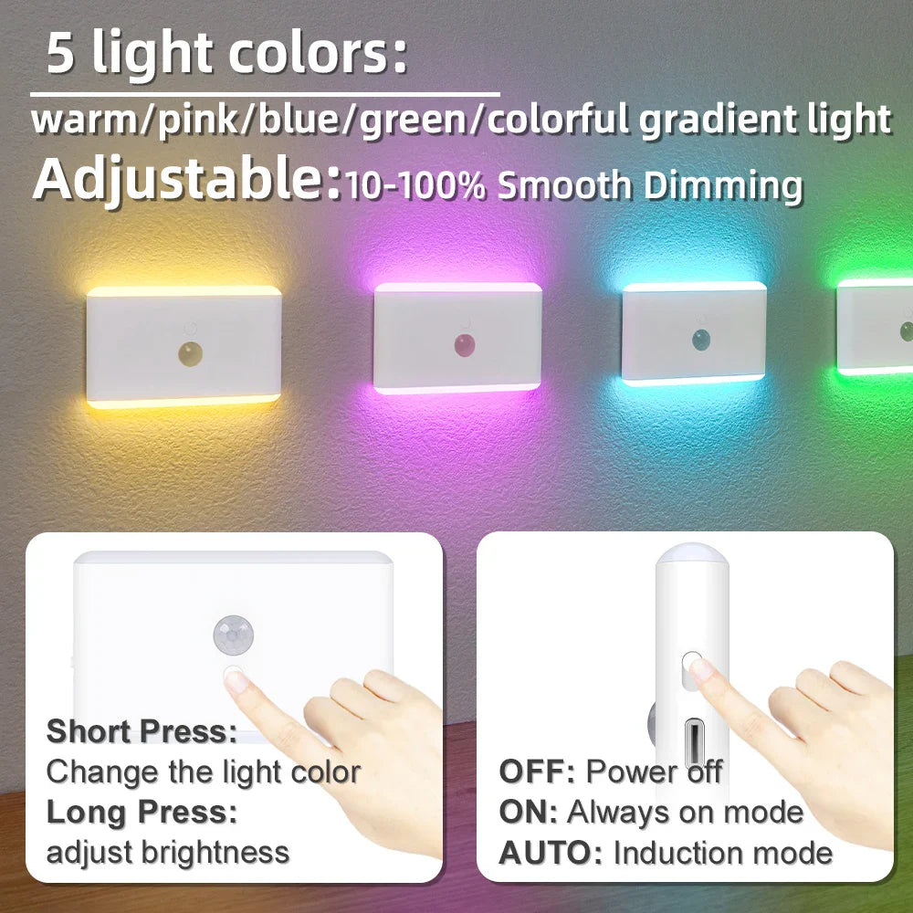 LED Motion Sensor Night Light – 3?Mode Stair Lamp