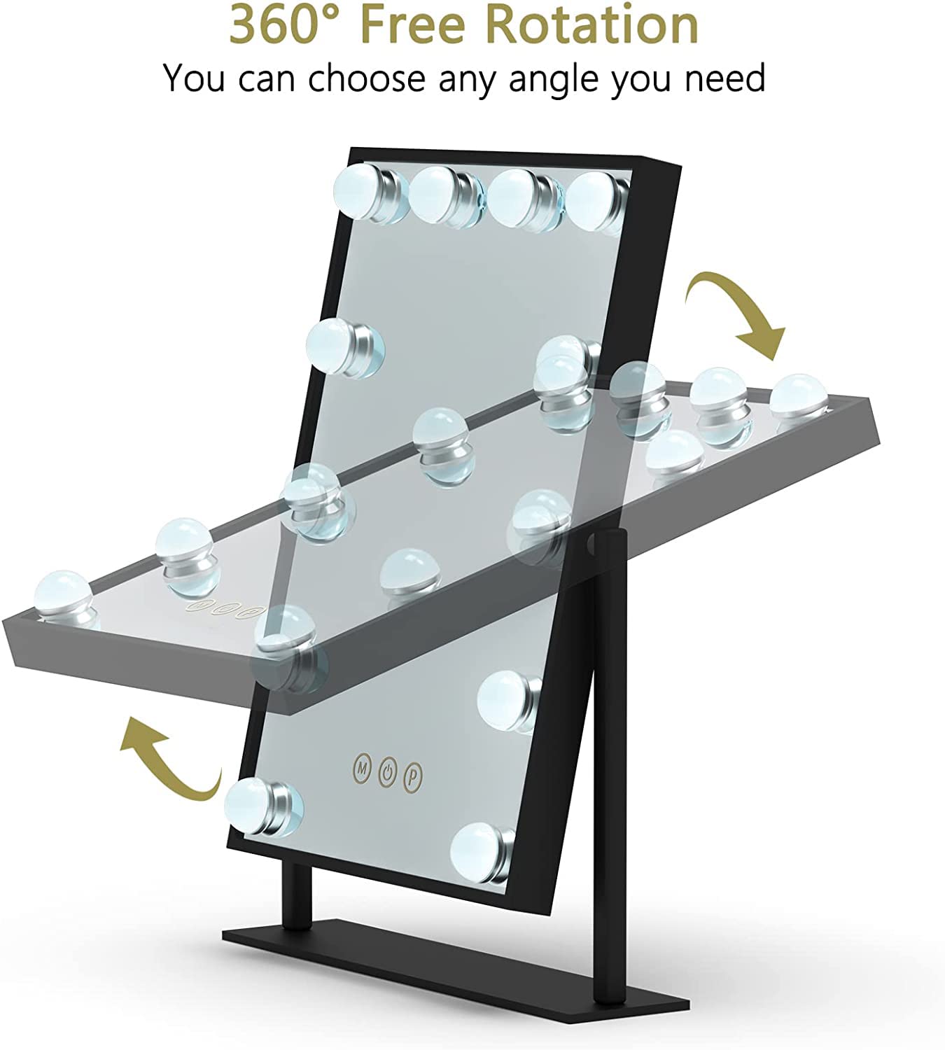 TUREWELL Hollywood Vanity Mirror – LED, 3 Modes