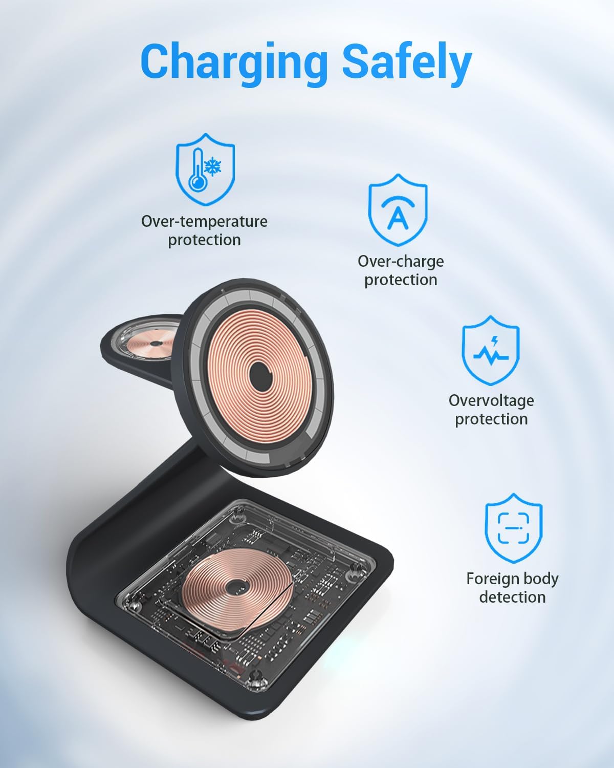 3-in-1 Wireless Charger – Black Aluminium for Apple Devices