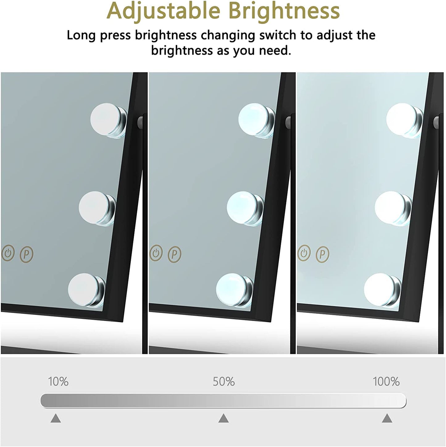 TUREWELL Hollywood Vanity Mirror – LED, 3 Modes