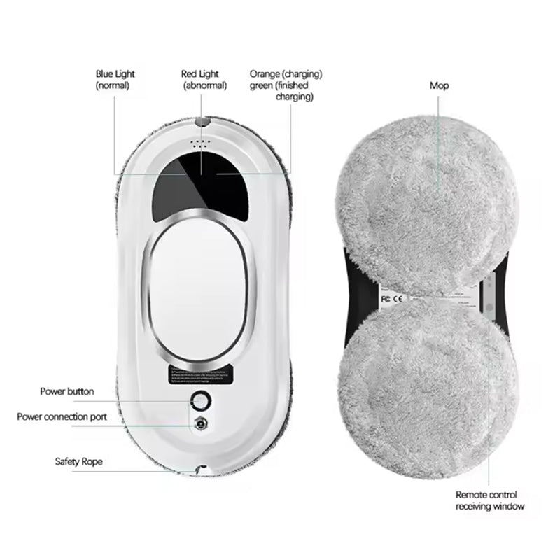 5600Pa Smart Window Cleaning Robot - Remote Control
