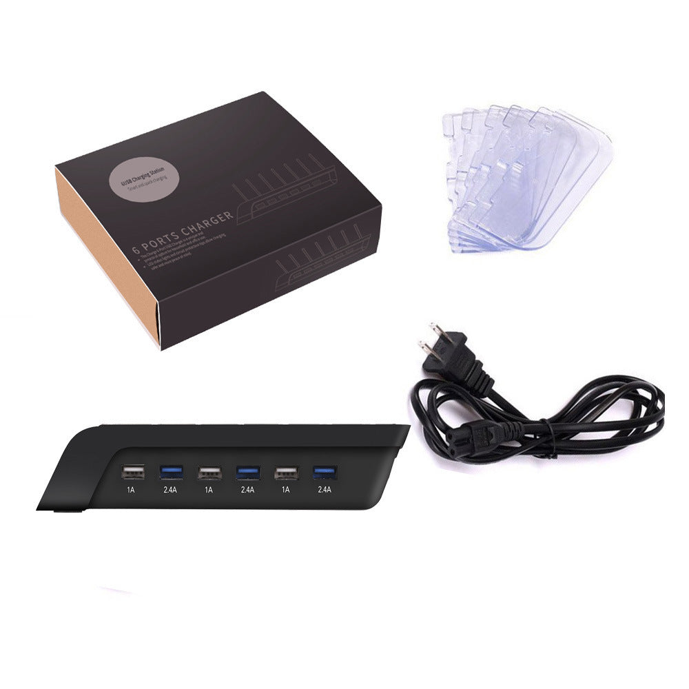 Six-Port USB Charging Station – Mobile Phone Organizer