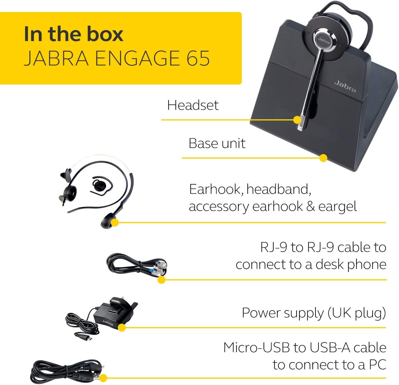 Jabra Engage 65 Wireless Headset – Convertible DECT On-Ear