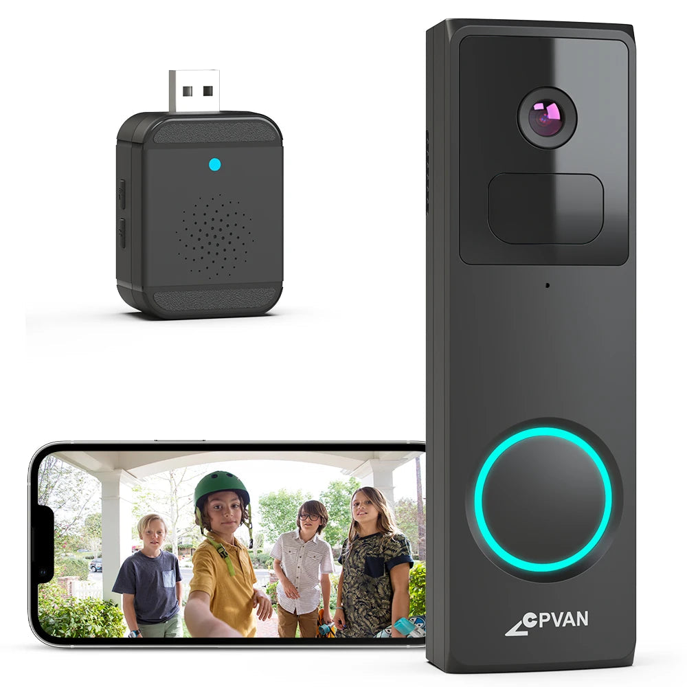 CPVAN 1080P WiFi Video Doorbell – AI Smart Waterproof Security