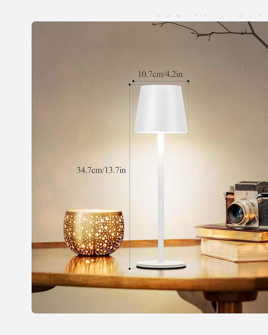 Cordless LED Table Lamp – Rechargeable Touch Dimmable (2Pack, White)
