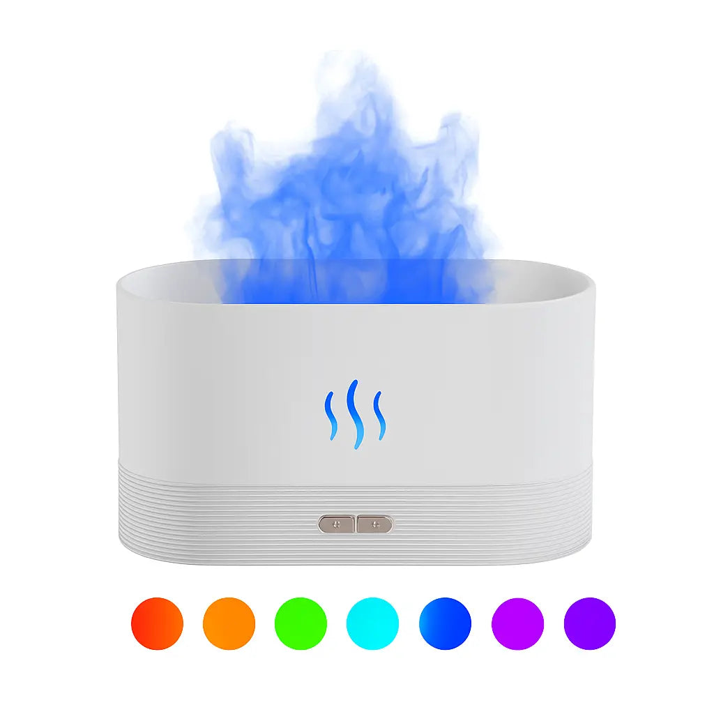 Flame Mist Humidifier & Aroma Diffuser – Relaxing LED Glow