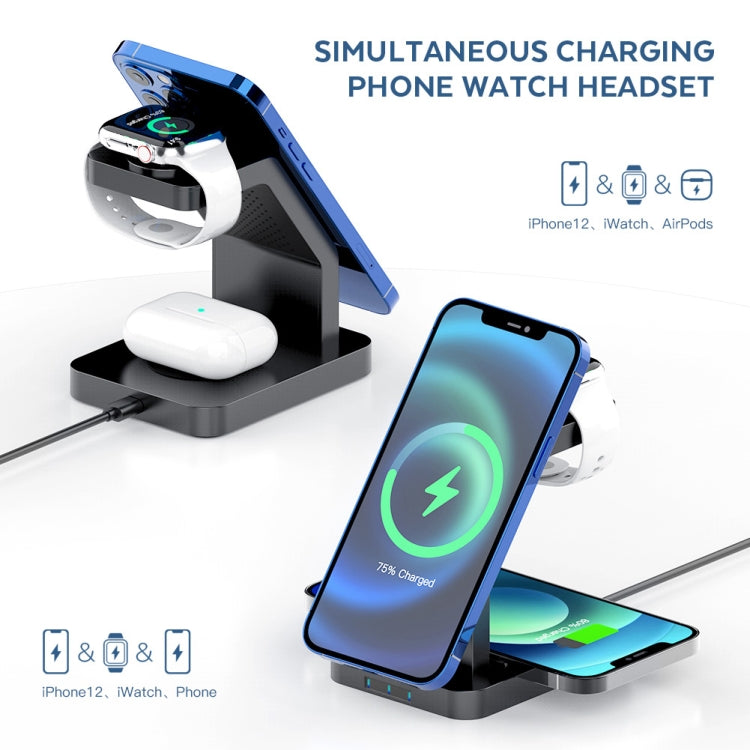 Multi-function Magnetic Wireless Charger Stand for iPhone & iWatch & AirPods