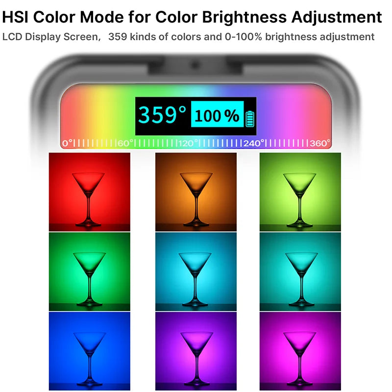RGB LED Video Light – Magnetic, 2500K–9000K Full Color