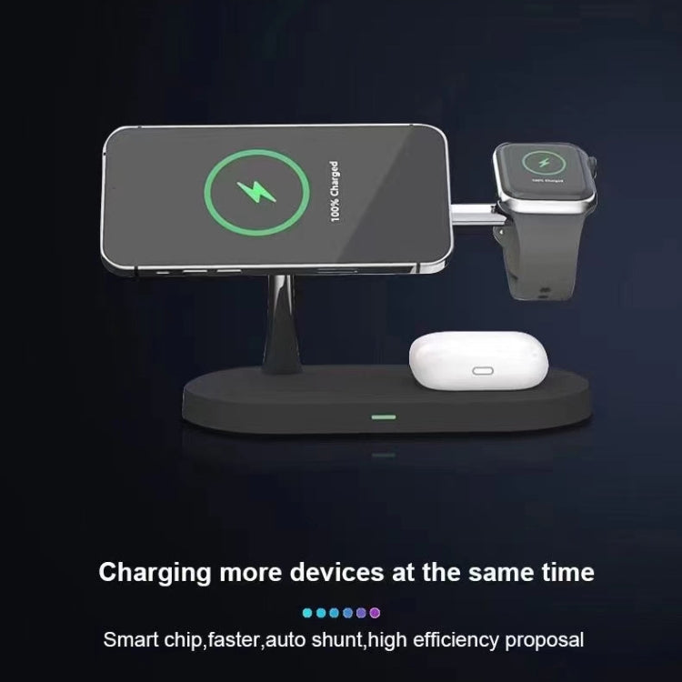 Multi-function Magnetic Wireless Charger for iPhone 12 Series & Apple Watchs & AirPods 1 / 2 / Pro, with LED Light