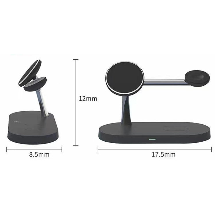 Multi-function Magnetic Wireless Charger for iPhone 12 Series & Apple Watchs & AirPods 1 / 2 / Pro, with LED Light