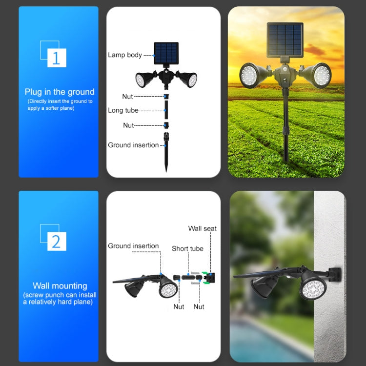 Solar Robot LED Spotlight – Dual Head Motion Sensor