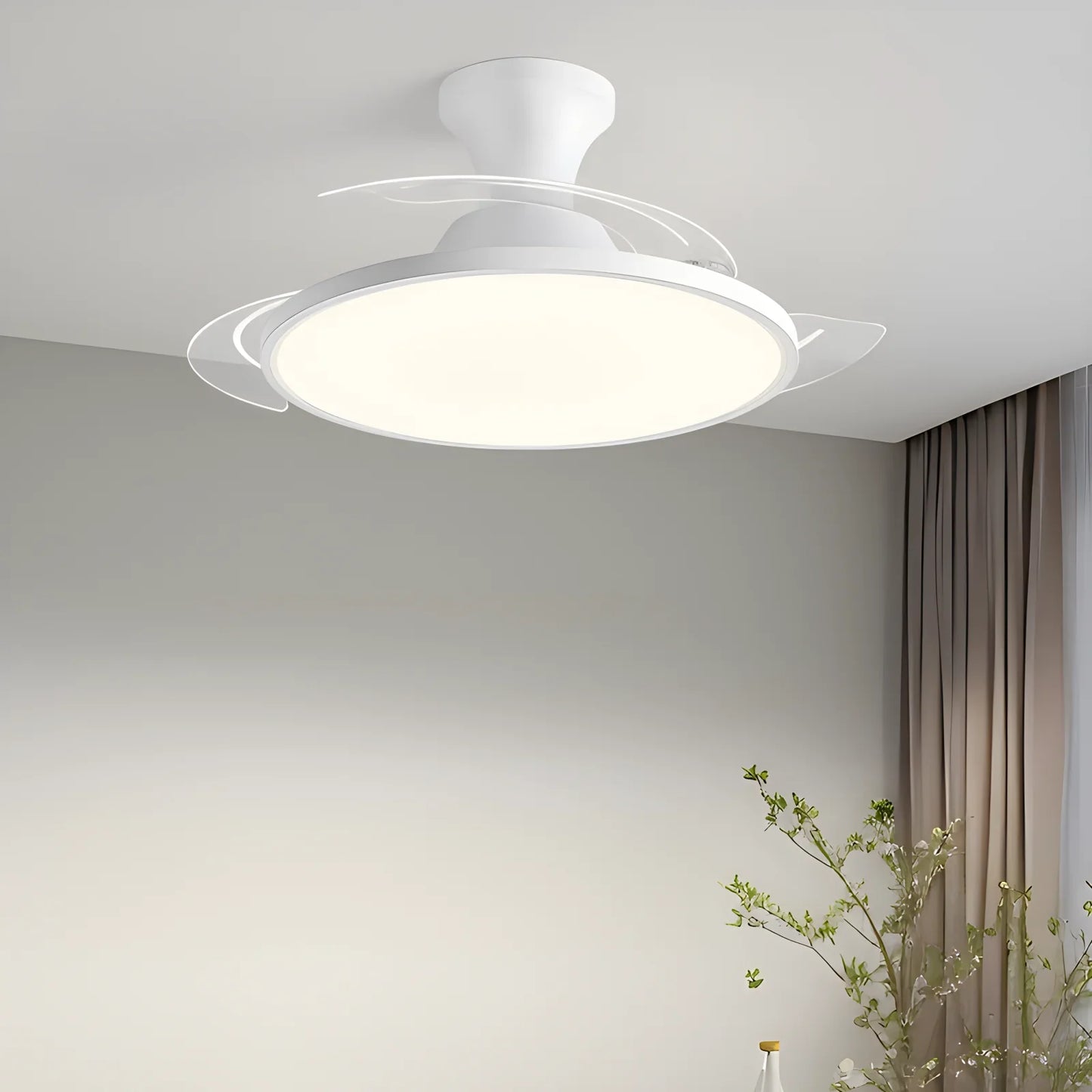 Invisible Ceiling Fan with LED Light – Quiet DC Motor