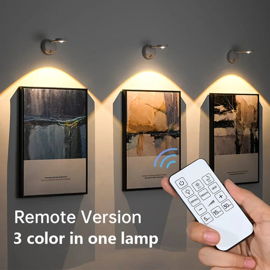 Rechargeable Picture Light with Remote – 3-Colour LED Wall Spotlight