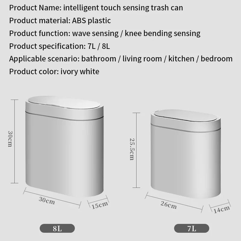 Nonecn 7L Smart Sensor Trash Can Home Kitchen