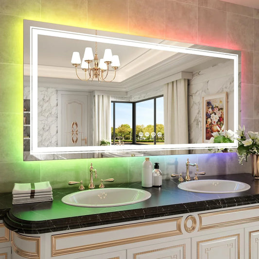 RGB LED Bathroom Mirror – Smart Anti Fog