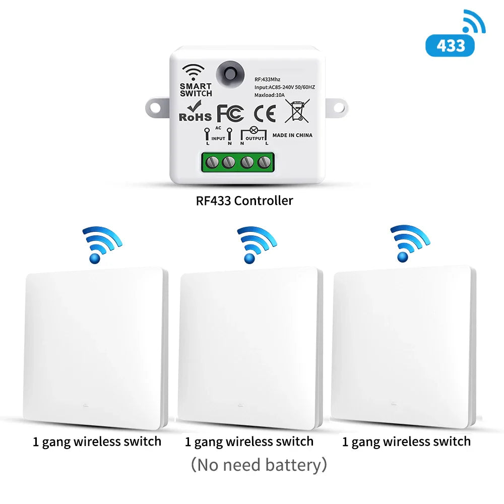Smart Home Wireless 433mhz Light Switch