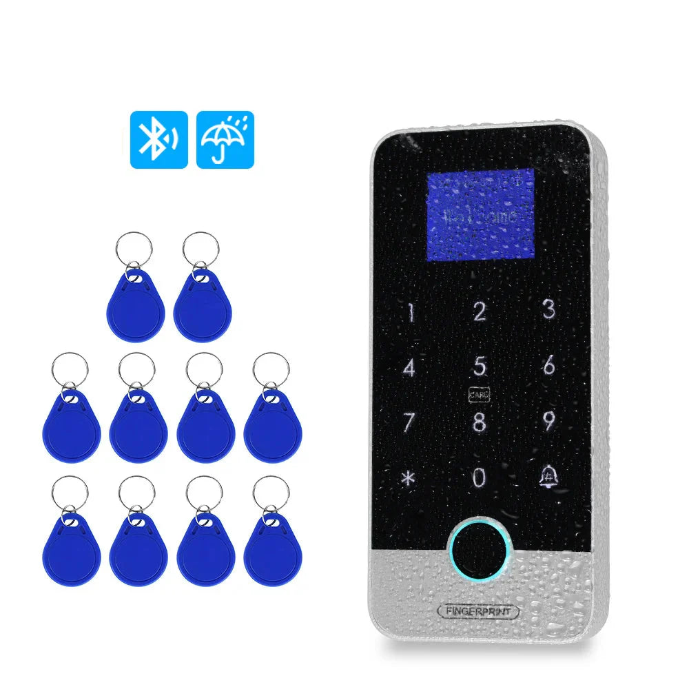 Waterproof Bluetooth Fingerprint Access Controller with Touch Keypad – Secure Door Opener