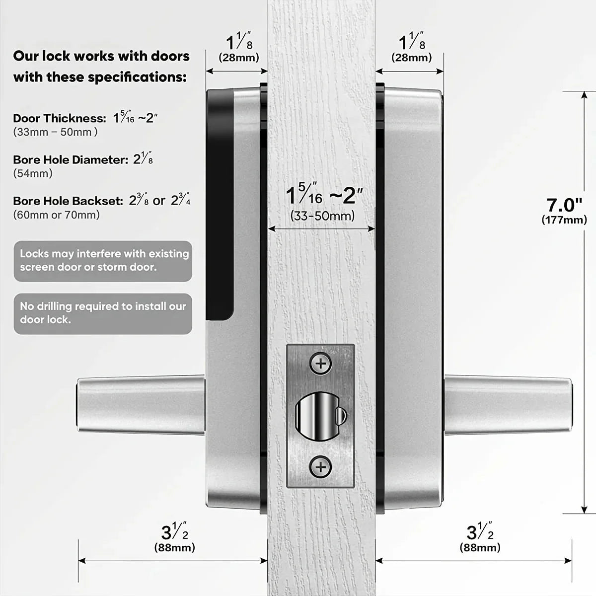 Smart WiFi Fingerprint Door Lock with App Control & Touchscreen Keyless Entry
