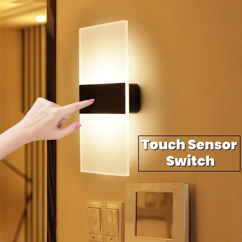 Touch Sensor LED Wall Light – USB Rechargeable Acrylic Sconce