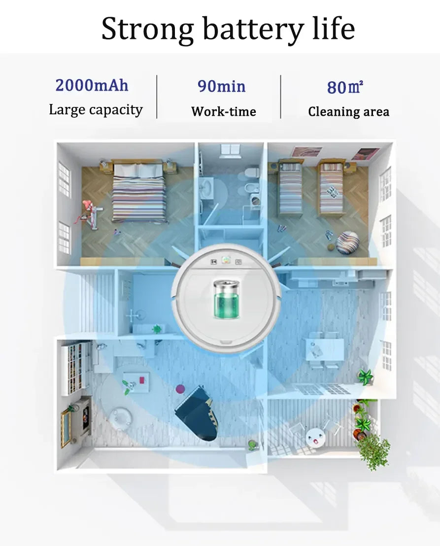 2500Pa Robot Vacuum Cleaner – Auto Recharge & Remote Control