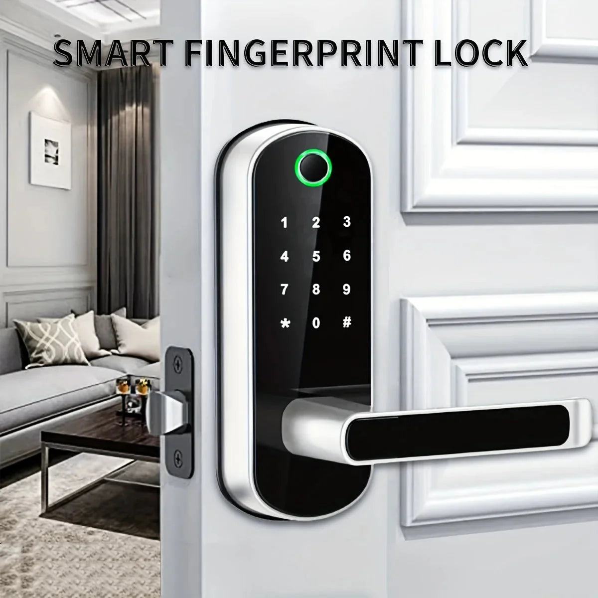 Smart WiFi Fingerprint Door Lock with App Control & Touchscreen Keyless Entry