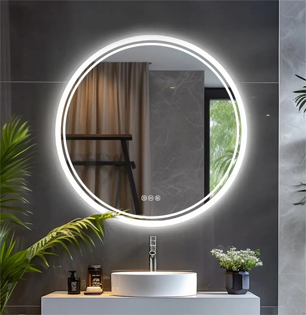 Round LED Vanity Mirror – Anti-Fog with Bright Makeup Lighting