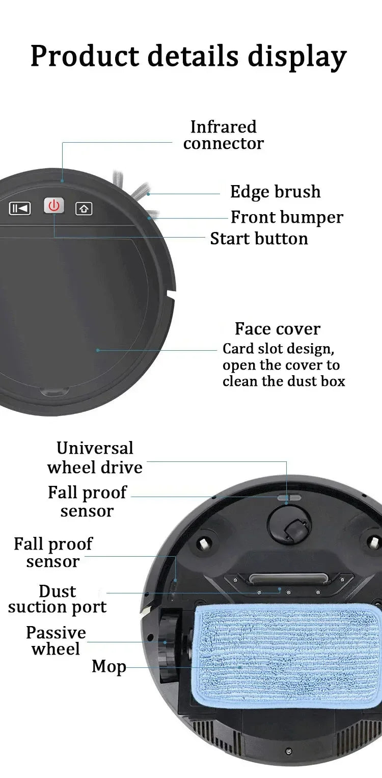 2500Pa Robot Vacuum Cleaner – Auto Recharge & Remote Control