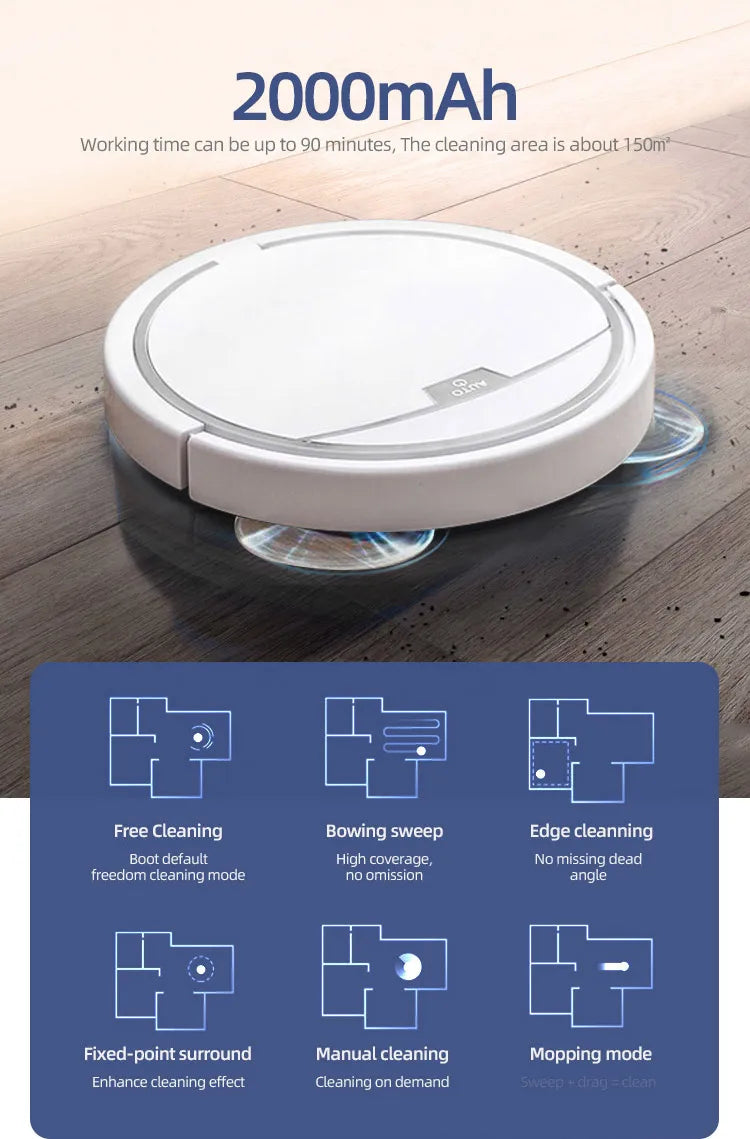 2024 Smart Robot Vacuum & Mop – App Control, 2800Pa Suction