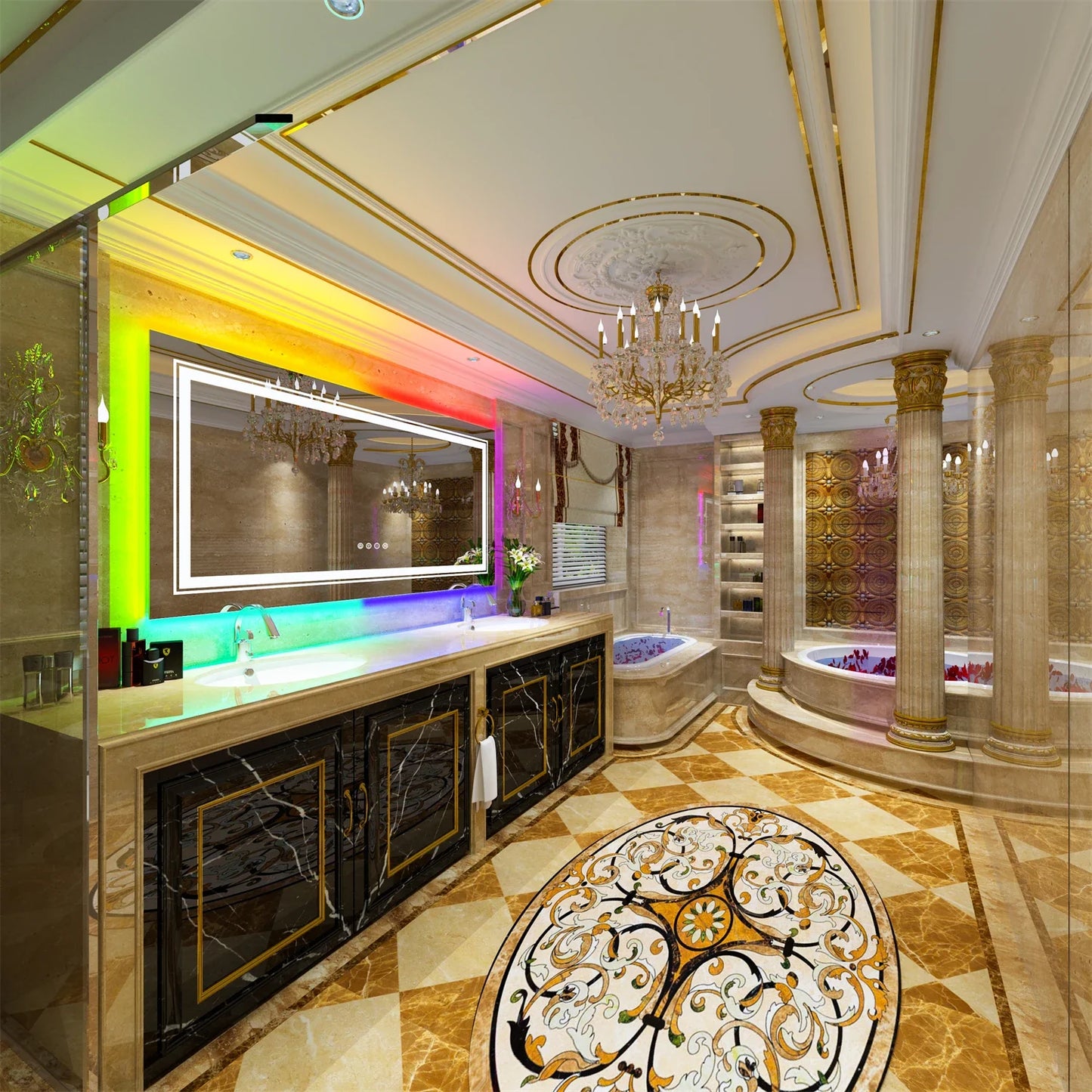 RGB LED Bathroom Mirror – Smart Anti Fog