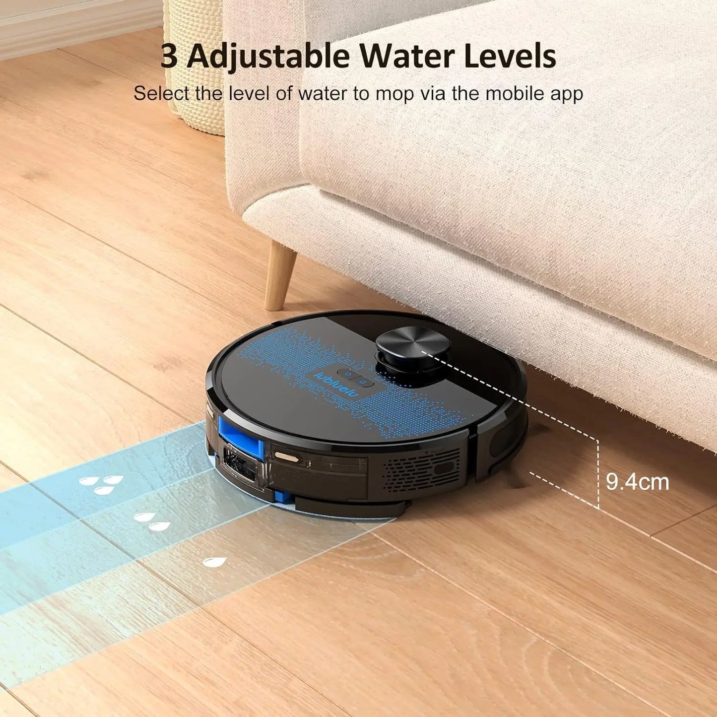 Lubluelu SL60D Robot Vacuum – 4000Pa, 150min Runtime, App Control