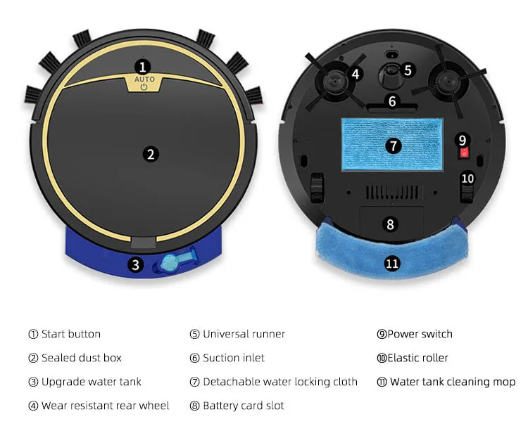 2024 Smart Robot Vacuum & Mop – App Control, 2800Pa Suction