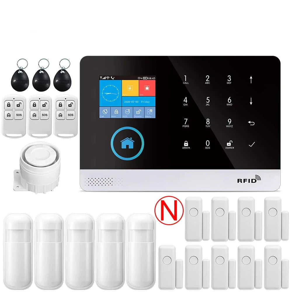 Wireless Home Security Alarm System – GSM & WiFi 433MHz Burglar Protection