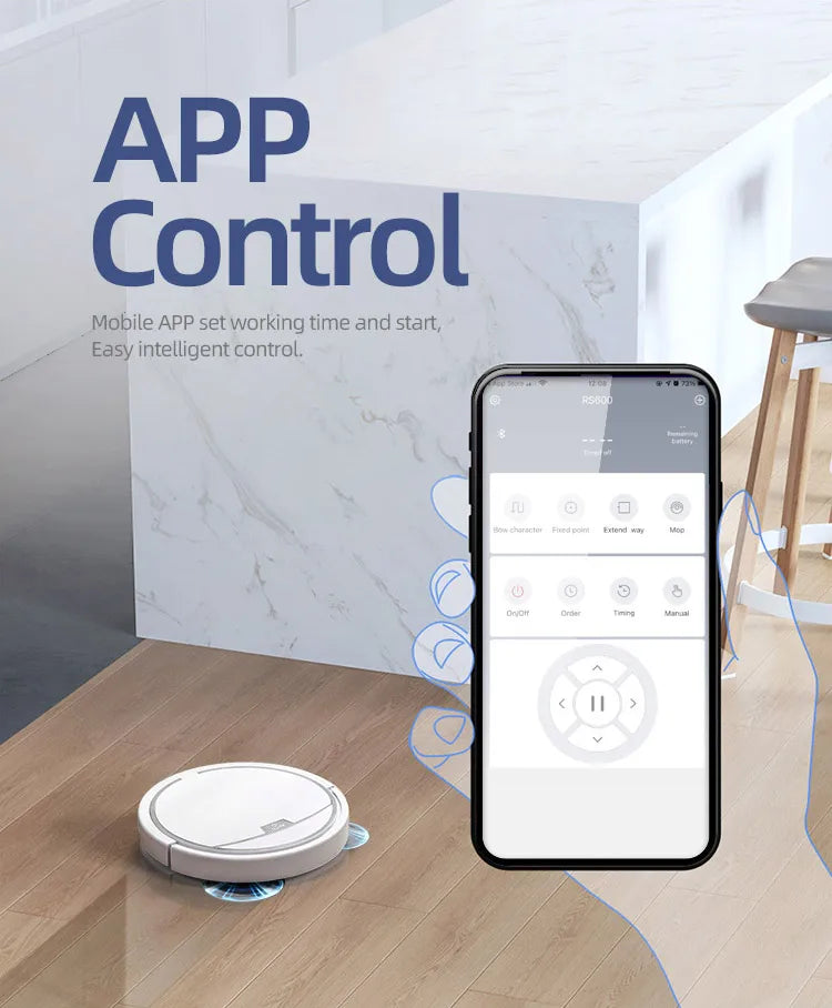 2024 Smart Robot Vacuum & Mop – App Control, 2800Pa Suction