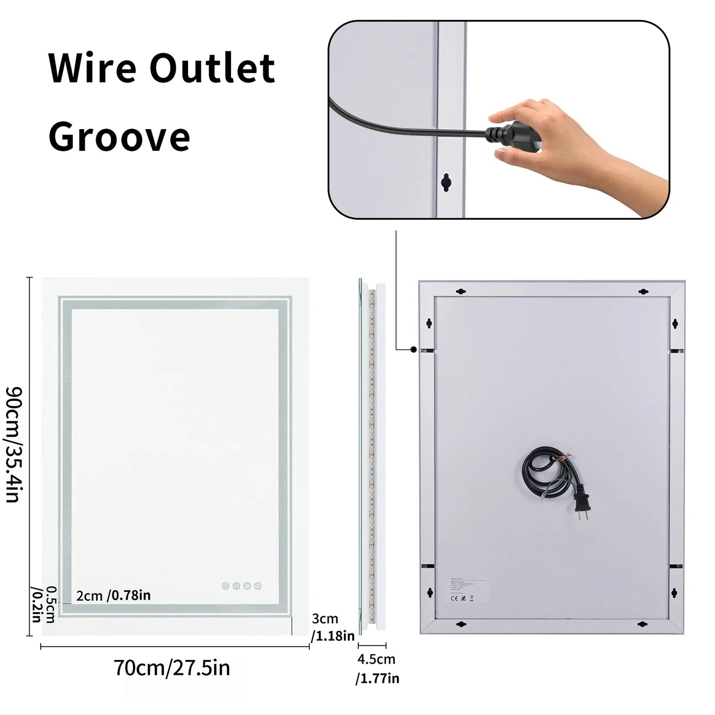 RGB LED Bathroom Mirror – Smart Anti Fog