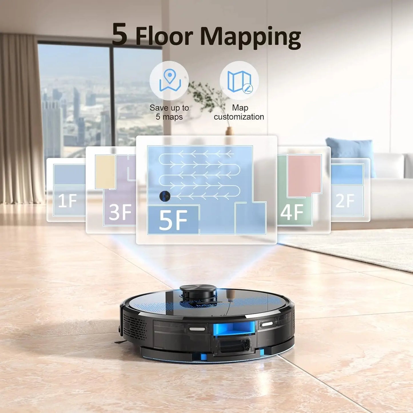 Lubluelu SL60D Robot Vacuum – 4000Pa, 150min Runtime, App Control