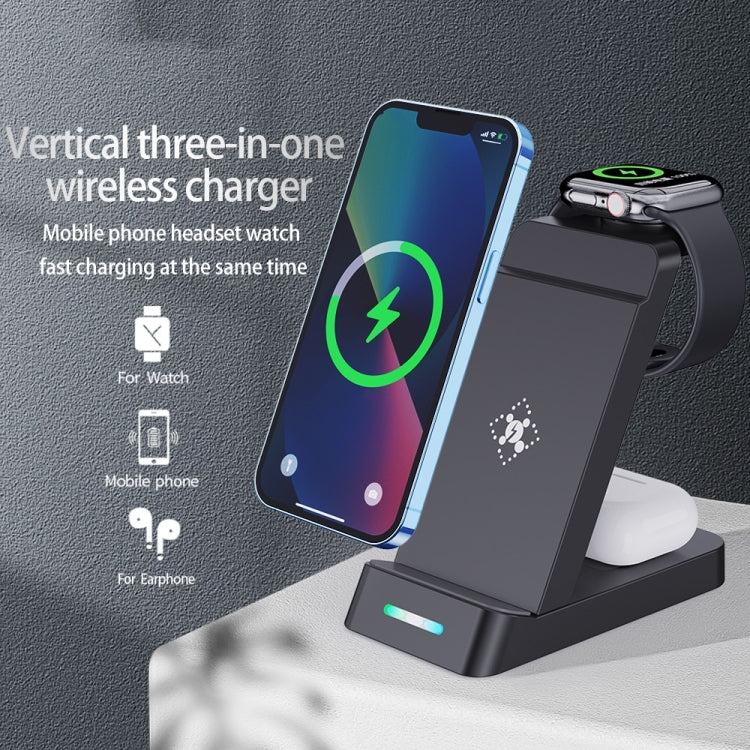 Wireless Charger Charging Stand Compatible for iPhone iWatch Airpods(Black)