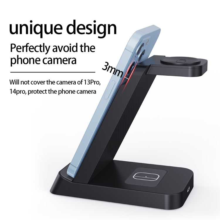 Wireless Charger Charging Stand Compatible for iPhone iWatch Airpods(Black)