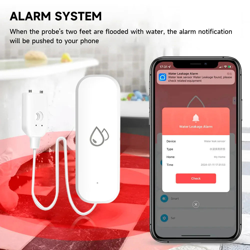 Smart Water Leak Sensor – Home Flood Detection Alarm