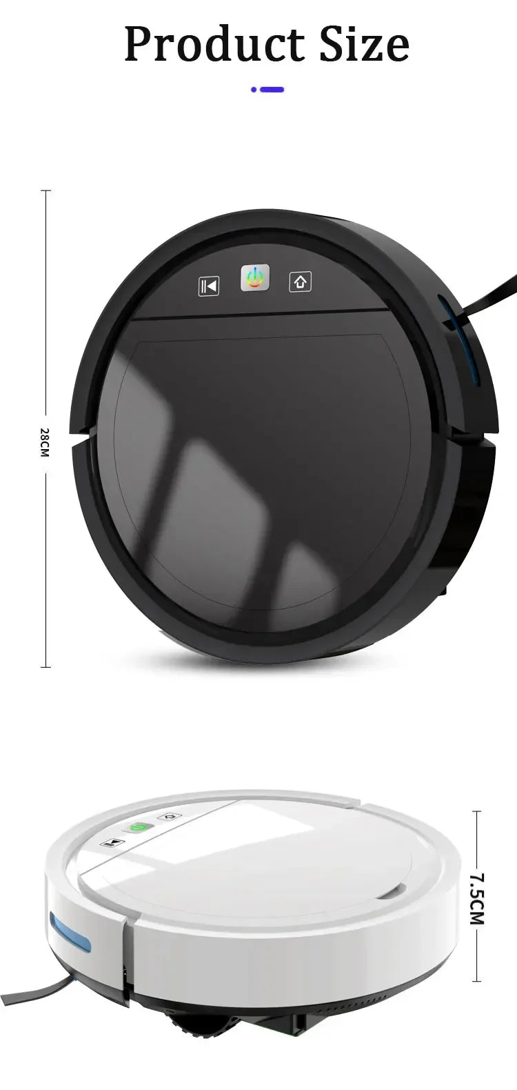 2500Pa Robot Vacuum Cleaner – Auto Recharge & Remote Control